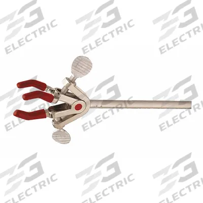 OHAUS Single Clamp: Dual Adjust Clamp, Zinc, 8 3/4 in Overall Lg, 3 Prongs - Lab Clamps
