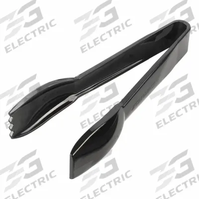 CARLISLE Salad Tongs: 6 7/16 in Overall Lg, Black, NSF Certified, Plastic - Serving Tongs