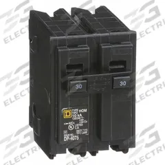 SQUARE D Miniature Circuit Breaker: 30 A, 120/240V AC, Single Phase, 10kA at 120/240V AC, 2 Poles (MPN HOM230). Key specifications — Phase: Single; Amps: 30 A; AC Voltage Rating: 120/240V AC; Max. AIR Rating: 10kA at 120/240V AC; For Use With: Homeline Load Center; Brand: SQUARE D.