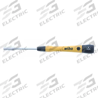 WIHA Solid Round Shank PrecisionNut Driver: Straight, Metric, Without Magnetized Tip - ESD-Safe Precision Nut Drivers