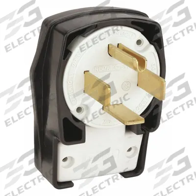 HUBBELL Straight Blade Plug: 14-60P, 125/250V AC, 60 A, 3 Pole, 4 Blade, Black (MPN HBL9462C) - Angled Plugs