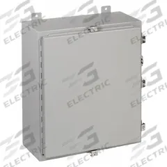 WIEGMANN Enclosure: Steel, 20 in x 16 in x 10 in, NEMA 12/13/4, Solid Cover, Hinged (MPN N4201610). Key specifications — Closure Method: Padlock Hasp; Brand: WIEGMANN; Knockouts: Not Included.