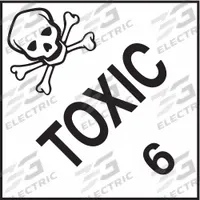 JJ KELLER DOT Container Placard: Toxic, 10 3/4 in x 10 3/4 in, 10 3/4 in Label Ht, Polystyrene (MPN 13737). Key specifications — Brand: JJ KELLER; Message: Toxic.