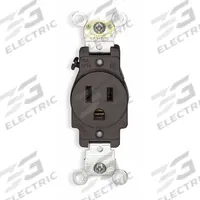 LEVITON Receptacle: Single, 5-15, Gray, 125V AC, 15 A, 2 Pole / 3 Wire (MPN 5261-GY)