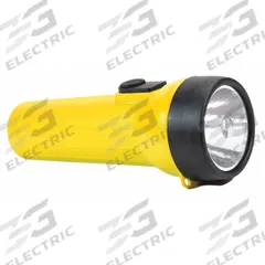 GRAINGER Flashlight: 65 lm, 35 hr Run Time at Max. Brightness, 80 m Max Beam, 1 Light Output, Yellow (MPN 492T30). Key specifications — Brand: GRAINGER; Battery Requirements - Broad: Requires 1 D.