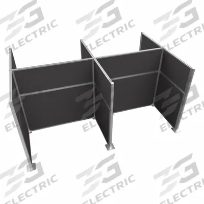 VERSARE Cubicle Kit: 72 in Overall Ht, 48 in_72 in Overall Wd, 8 Panels, Charcoal Gray - Modular Cubicle Walls