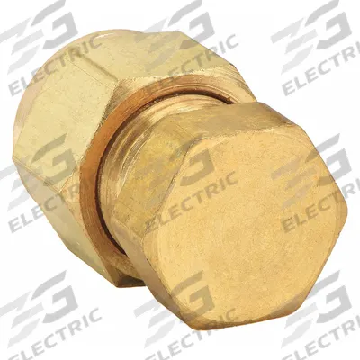 PARKER Compression Fitting Plug: 1/2 in OD Size, Compression, Brass - Double-Ferrule Brass Compression Fittings