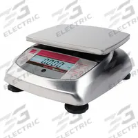 OHAUS Food Scale: 6 1/4 in Weighing Surface Dp, 5 3/4 in Weighing Surface Wd, 3 in Overall Ht, LCD (MPN 83999992). Key specifications — Readability: 0.002 lb/0.5 g; Brand: OHAUS; IP Rating: Not IP Rated.