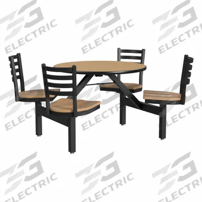 PALMER HAMILTON Cafeteria Stool Table: Maple, Chair Seat, 34 in Overall Ht, 54 in Overall Lg - Portable Multi-Purpose Cafeteria Tables