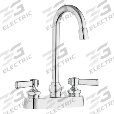 CHICAGO FAUCETS Gooseneck Kitchen/Bathroom Faucet: 895, Cast Brass, Centerset, Deck - Centerset Kitchen Faucets