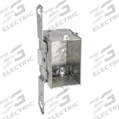 RACO Electrical Box: Steel, Steel Material & Nominal Size, 1 Gangs, 2 1/2 in Box Dp, 2 in Box Wd, TS (MPN 531). Key specifications — Brand: RACO; Bracket Style: Stud Side w/Spurs; Clamp Style: KO.