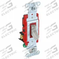 BRYANT Wall Switch: Toggle Switch, 3-Way, Maintained, Gray, 120/277V AC, 20 A (MPN 4903BGRY). Key specifications — Illuminated: No; Voltage Rating: 120/277V AC.