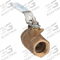 APOLLO Manual Two-Way Ball Valve: 1 1/4 in Size, Bronze, Straight, FNPT x FNPT, Std Port Ball Port (MPN 70LF10627). Key specifications — Brand: APOLLO; Handle: Locking Lever.