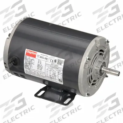 Dayton General Purpose Motor: Rigid Base Mount, Open Drip Proof, 1/3 hp, 230/460V AC - Rigid Base 3-Phase General Purpose AC Motors