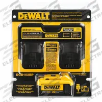 DEWALT Battery Charger: Single-Port Charging, For 12V DC/20V DC/60V DC, 4 Ah Charged in 1-Hour (MPN DCB102BP). Key specifications — attr1255775: Standard; attr1255810: 60V DC; attr1255811: (1) 12V/20V; attr1255812: 120V AC.