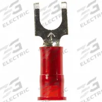 3M Fork Terminals: Red, Nylon, #10 Stud Size, 22 AWG – 18 AWG Wire Range, Std Fork, 600 V (MPN MNG18-10FX). Key specifications — Barrel Style: Insulation Grip; Manufacturer Part Number: MNG18-10FX; Brand: 3M.
