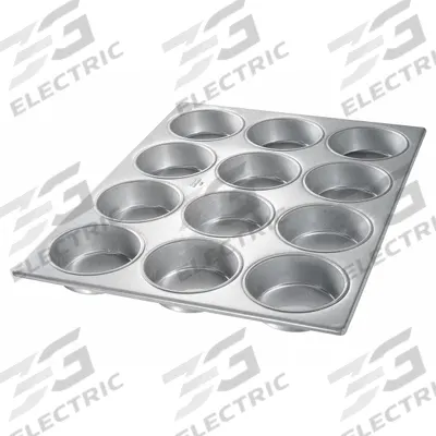 CHICAGO METALLIC Mini Cake Muffin Pan: Aluminized Steel, 12 Slots, 15 1/2 in Overall Wd - Cupcake & Muffin Pans