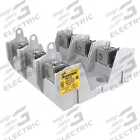 BUSSMANN Fuse Block: Open Block Design, 3 Pole, 600 V AC, Box Lug, Non-Indicating (MPN JM60100-3CR). Key specifications — Brand: BUSSMANN.