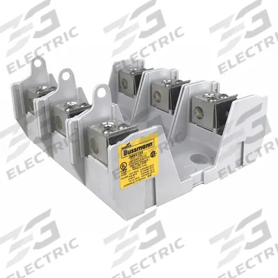 BUSSMANN Fuse Block: Open Block Design, 3 Pole, 600 V AC, Box Lug - Fuse Blocks for UL Class J Fuses