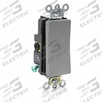 LEVITON Wall Switch: Rocker Switch, 3-Way, Maintained, Gray, 120/277V AC, 20 A (MPN A5623-2GY). Key specifications — Illuminated: No; Voltage Rating: 120/277V AC.