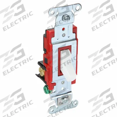 BRYANT Wall Switch: Toggle Switch, 3-Way, Maintained, White, 120/277V AC - Toggle Wall Switches