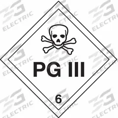 STRANCO INC DOT Container Placard: PG III, 10 3/4 in x 10 3/4 in, 10 3/4 in Label Ht, Rigid Styrene (MPN DOTP-0105-PS). Key specifications — Brand: STRANCO INC; Message: PG III.