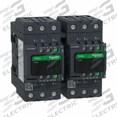 SCHNEIDER Magnetic Contactor: Reversing, 3 Poles, 3NO Contacts, 40 A - Reversing IEC Contactors