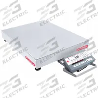 OHAUS Industrial Bench Scale: 18 in x 24 in, Not IP Rated, Front-Mounted, Defender 5000 (MPN 30461658). Key specifications — Connection Ports: RS-485; Readability: 0.02 lb/10 g; Brand: OHAUS; Weighing Surface Material: Stainless Steel.
