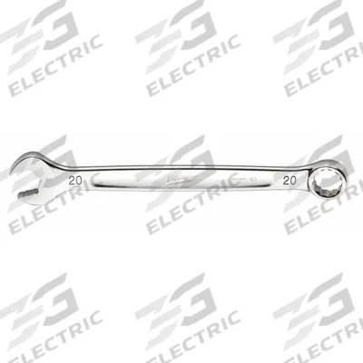 MILWAUKEE Combination Wrench: Chrome Vanadium Steel, Chrome, 20 mm Head Size - Metric 12-Point Combination Wrenches