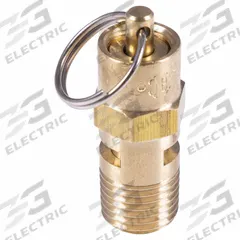 SPEEDAIRE Air Tank Relief Valve: Air, Brass, 1/8 in NPT, 220 psi Max. Pressure (MPN J0020420037). Key specifications — attr291949: 1/8 in NPT; attr291957: Brass; attr294749: SPEEDAIRE.