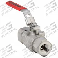 KECKLEY Manual Two-Way Ball Valve: 1/2 in, 316 Stainless Steel, Straight, FNPT x FNPT, One-Piece (MPN BVS3THFSSAGSL-050). Key specifications — Brand: KECKLEY; Handle: Locking Lever.
