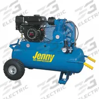 JENNY Portable Gas Air Compressor: 1 Stage, 6.5 hp Engine, Honda, 11.8 cfm @ 90 psi, 17 gal Air Tank (MPN C6HGA-17P). Key specifications — attr50858: Honda; attr50844: JENNY.
