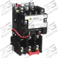 SQUARE D Magnetic Motor Starter: Non-Reversing, 3 Poles, NEMA Size 1, 27 A, 240V AC Coil (MPN 8536SCO3V03). Key specifications — Brand: SQUARE D; Coil Voltage: 220/240V AC; Phase: Three; Operator: None; Terminal Connection Type: Screw Clamp Terminals; Includes Pilot Light: No; Operator Controls: None; Auxiliary Contacts Included: No Auxiliary Contacts Included.