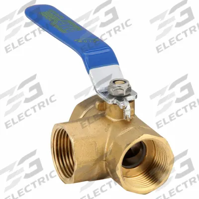 APPROVED VENDOR Manual Three-Way Ball Valve: 1 in, Brass, L Flow, FNPT x FNPT x FNPT - T-Port Brass Ball Valves