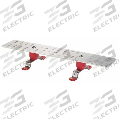PANDUIT Grounding Busbar: Copper, 20 in Grounding Bar Lg - Grounding Busbars with Standoffs