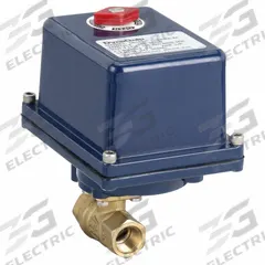 DYNAQUIP CONTROLS Electrically Actuated Two-Way Ball Valve: 1/2 in, Brass, 120V AC, FNPT x FNPT (MPN 189023B.1). Key specifications — Included Mounting: ISO 5211 Actuator Mounting Pad; Brand: DYNAQUIP CONTROLS; Stem Material: Nickel-Plated Brass; Actuator Features: Position Indicator.