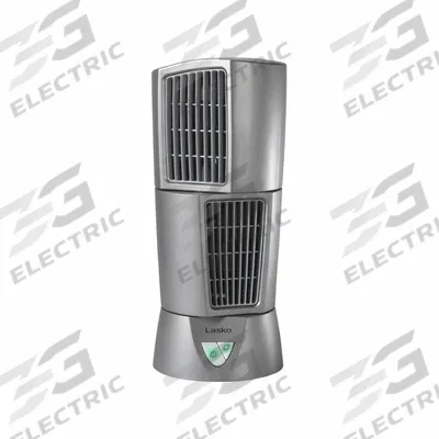LASKO Cooling Fan: 14 in Ht, 3 Speeds, Oscillating, Gray, Bedroom/Living Room/Office - Oscillating Tower Fans