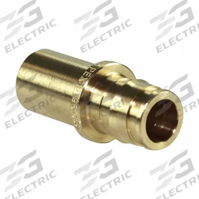 UPONOR Barbed Fitting Adapter: 1/2 in ID x 3/4 in Pipe Size, Barbed x Cup, Brass/Copper - Expansion Brass Barbed Tube Fittings
