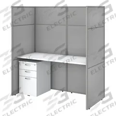 BUSH BUSINESS FURNITURE Modular Cubicle Workstation: 66 in Overall Ht, 61 in Overall Wd, White (MPN EODH26SWH-03K). Key specifications — Brand: BUSH BUSINESS FURNITURE; Office Cubicle Color: White.