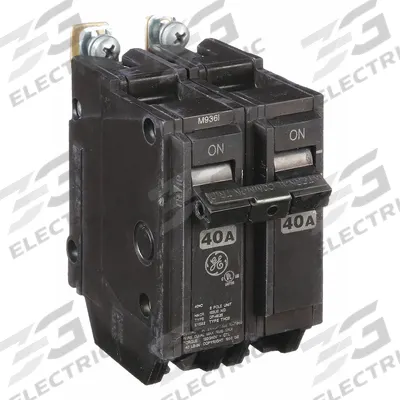 GE Miniature Circuit Breaker: THQB, 40 A, 120/240V AC, Single Phase, 10kA at 120/240V AC - THQB & THHQB Series, Bolt-On GE Miniature Circuit Breakers