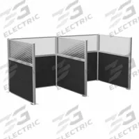 VERSARE Cubicle Kit: 72 in Overall Ht, 72 in Overall Wd, 5 Panels, Black, Fabric/Polycarbonate (MPN HPKW-66-S-BLK-FL). Key specifications — Panel Color: Black; Brand: VERSARE; Panel Material: Polycarbonate; Window Style: Fluted.
