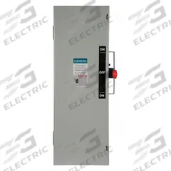 SIEMENS Safety Switch: Fusible, 30 A, Three Phase, 240V AC, Galvanized Steel, Indoor (MPN DTF321). Key specifications — Brand: SIEMENS.