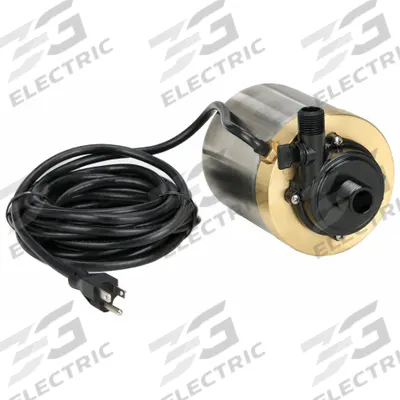 LITTLE GIANT Marine Centrifugal Pump: 1/10 hp, 115V AC, 18 ft Max head, 3/4 in, 1/2 in Intake and Disch - Marine Submersible Straight Centrifugal Pumps