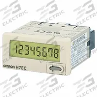 OMRON Electronic Counter: Totalizers, Front Panel Mounting, 1 in x 1 7/8 in, LCD, 1 in Overall Ht (MPN H7EC-NV-BH). Key specifications — Mounting Style: Flush; Standards: VDE 0106/P100; Brand: OMRON; Manufacturer Part Number: H7EC-NV-BH.
