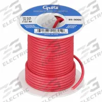 GROTE Primary Automotive Wire: GPT, 25 ft, 1 Conductor, 18 AWG, Red, 60 V Volt (MPN 89-9000). Key specifications — Brand: GROTE.
