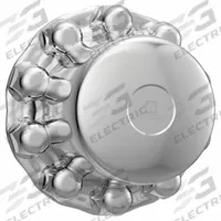 ALCOA Rear Cover: Rear Cover, For 22.5 in_24.6 in Wheel Dia, ABS Plastic, Chrome (MPN 087200B)
