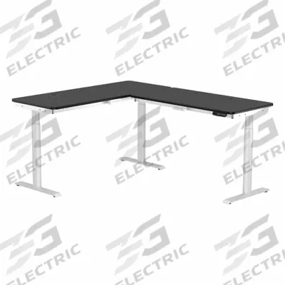 VERSADESK Standing Desk: Black, Wood, 60 in Overall Wd, 72 in Overall Dp - Electric Adjustable-Height Desks