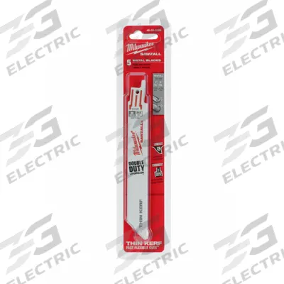 MILWAUKEE Reciprocating Saw Blade: 24 Teeth per Inch, 4 in Blade Lg, 0.04 in Blade Thick - Thin-Metal-Cutting Blades