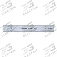 MITUTOYO Steel Rule: 182-104, 6 in, 0.05 in Thick, 1/50 in/1/64 in, Chrome, Clear, Rigid, Vinyl, SAE. Key specifications — attr939978: 1/50 in; attr944136: Pouch; attr934745: MITUTOYO; attr944504: Inside Read; attr944509: Chrome; attr939993: Decimal; attr986193: Etched.