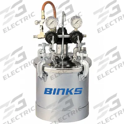 BINKS Paint Pressure Pot: Steel, 10 L Capacity, Direct Drive Agitator - Paint Pressure Tanks